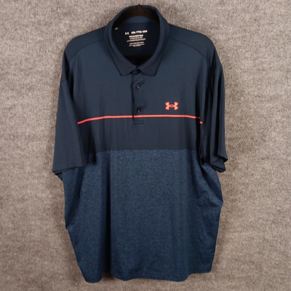 Under Armour Men The Playoff Polo Shirt Navy Blue Golf Tennis Sports XXL